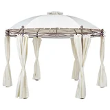Gazebo Pergolado Redondo com Cortinas 265x350x350cm Branco Just Home Collection