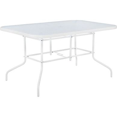 Mesa Retangular com Vidro 140x90cm Branco