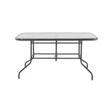 Mesa Retangular com Vidro 140x90cm Cinza