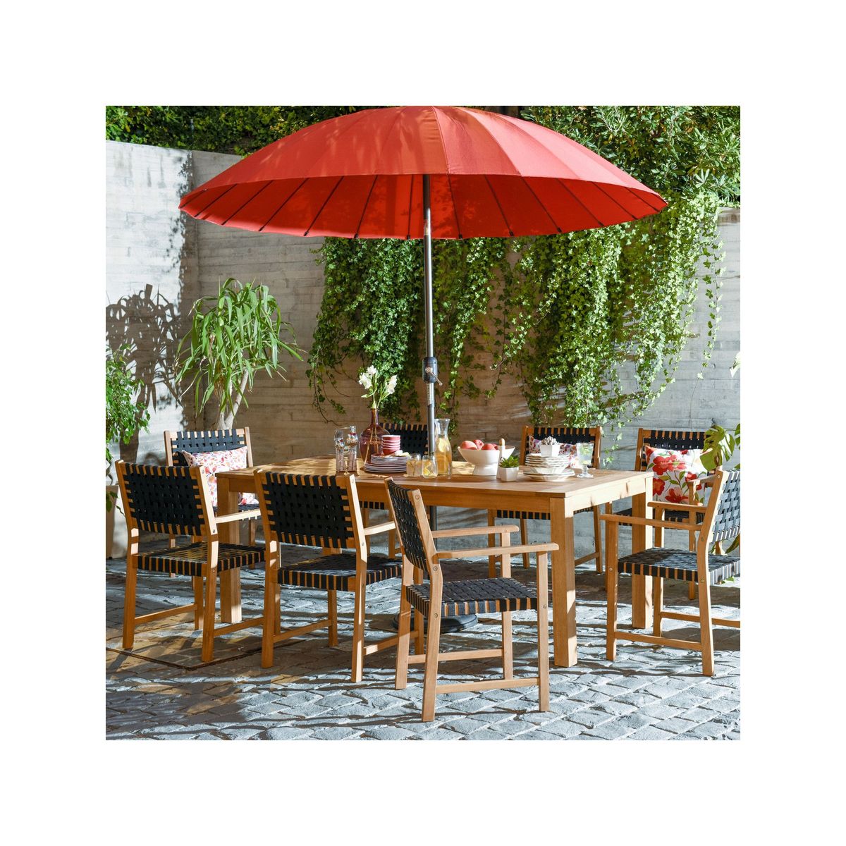 Ombrelone Central Shangai com Proteção UV 50 245x270cm Vermelho Just Home Collection, marca Just Home Collection - Foto 2