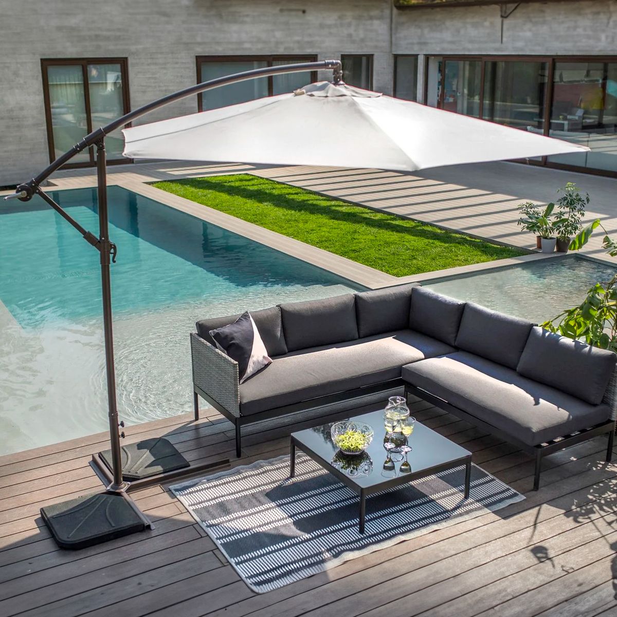 Ombrelone Lateral 245x270cm Natural Just Home Collection, marca Just Home Collection - Foto Principal