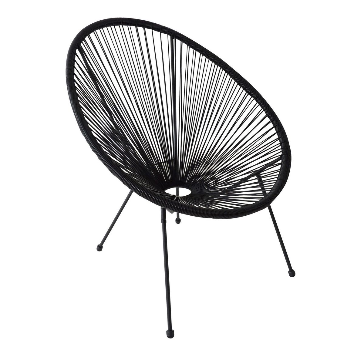 Cadeira Cozumel Ratan 71x79x86cm para Área Externa Preto, marca Just Home Collection - Foto Principal