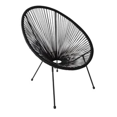 Cadeira Cozumel Ratan 71x79x86cm para Área Externa Preto