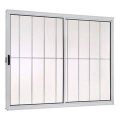 Janela de Correr Alumínio Branco 2 Folhas Com Grade Esquerda 120x120x8cm Ecosul
