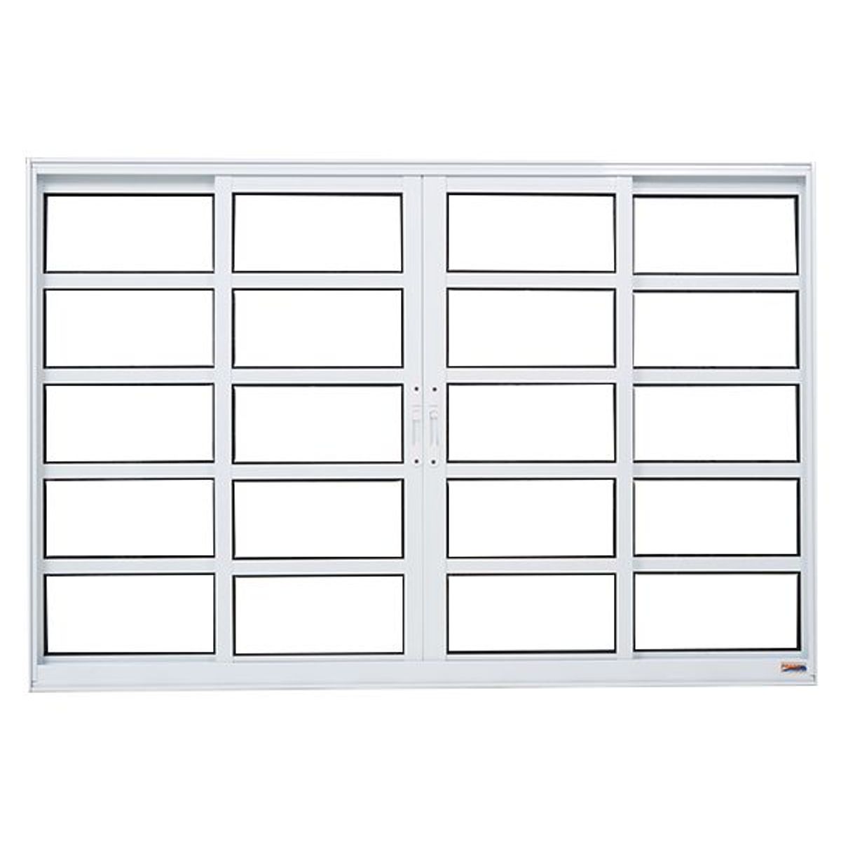 Janela de Correr com Travessa Alumínio Branco 4 Folhas Móveis 100x200x5,9cm Boldie, marca Prado - Foto Principal