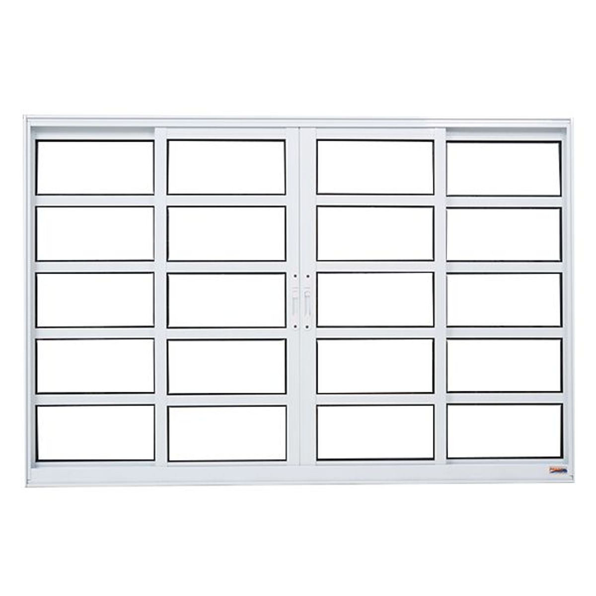 Janela de Correr com Travessa Alumínio Branco 4 Folhas Móveis 100x200x5,9cm Boldie, marca Prado - Foto Principal