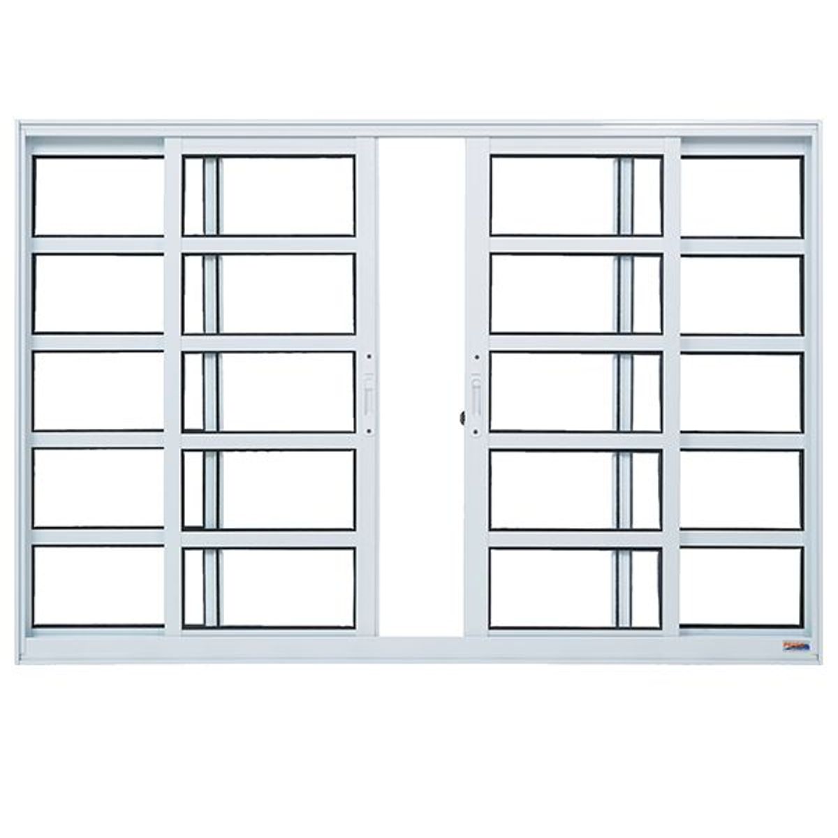 Janela de Correr com Travessa Alumínio Branco 4 Folhas Móveis 100x200x5,9cm Boldie, marca Prado - Foto 2