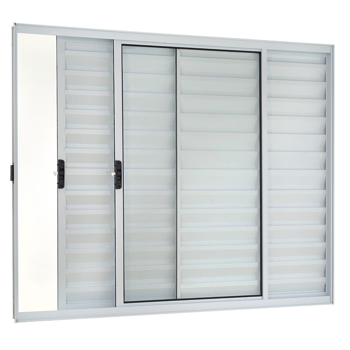 Janela Veneziana Alumínio Branco 3 Folhas Esquerda 100x120x8cm Ecosul, marca Esquadrisul - Foto Principal