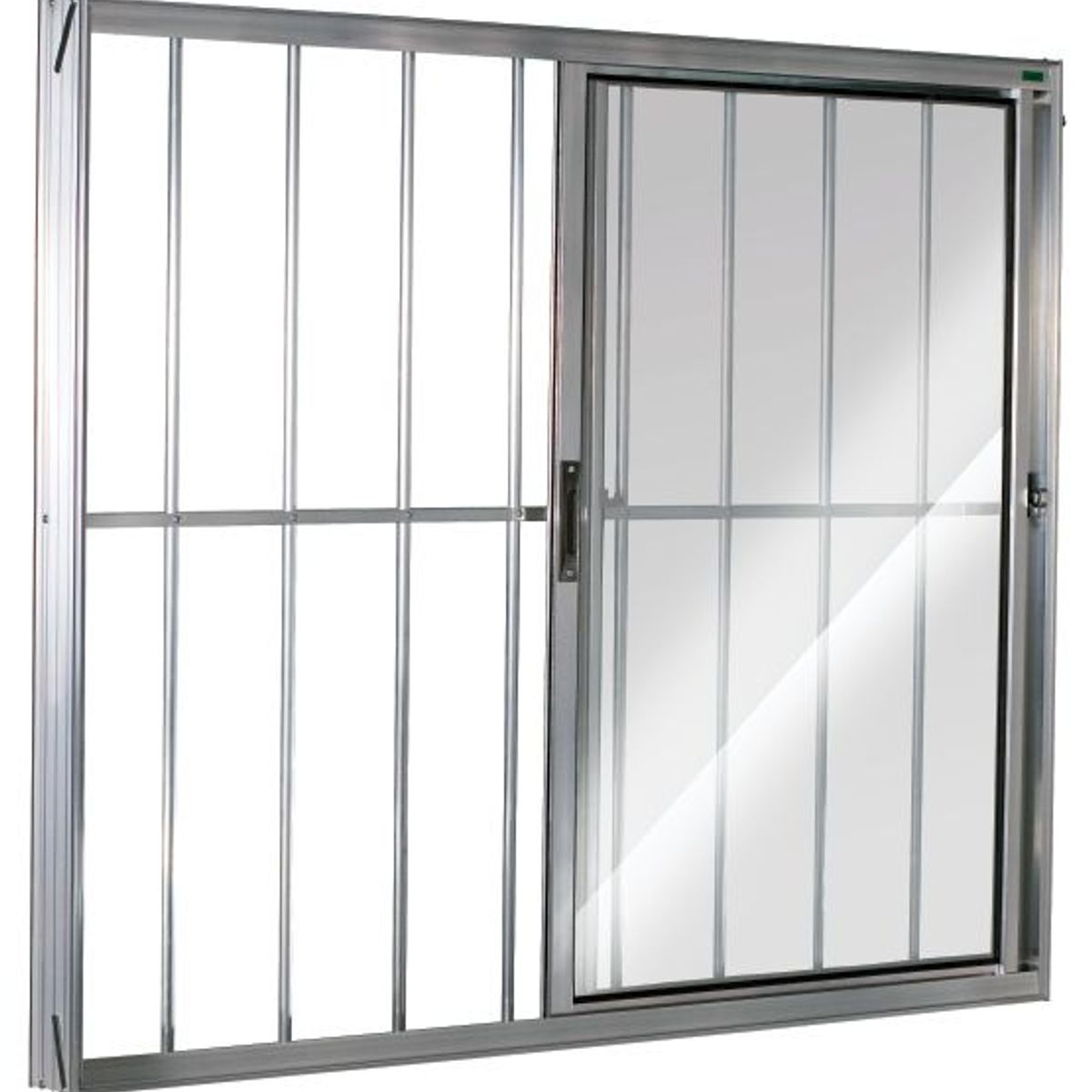 Janela de Correr Alumínio Brilhante 2 Folhas Com Grade Direita 120x120x8cm Ecosul, marca Esquadrisul - Foto Principal