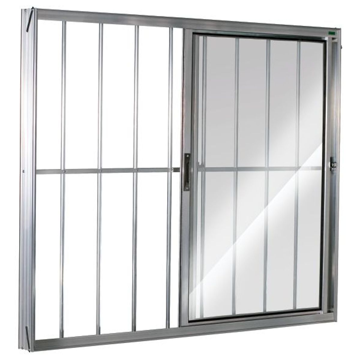 Janela de Correr Alumínio Brilhante 2 Folhas Com Grade Direita 120x120x8cm Ecosul, marca Esquadrisul - Foto Principal