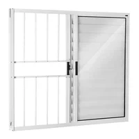 Janela Veneziana Alumínio Branco 3 Folhas Com Grade Esquerda 100x120x8cm Ecosul