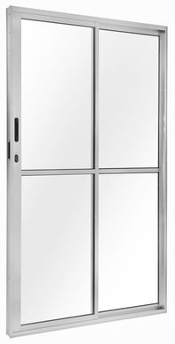 Porta de Correr Alumnio Brilhante 2 Folhas Esquerda 210x120x8cm Ecosul