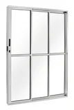 Porta de Correr Alumínio Brilhante 3 Folhas Esquerda 210x120x11,5cm Ecosul