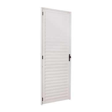 Porta Veneziana Ventilada Alumnio Branco Esquerda 210x90x5cm Ecosul