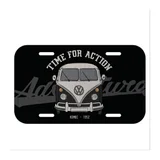 Placa de Carro Decorativa Kombi Time for Action 15x30cm Preto