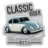 Placa de Alumínio Recortada Fusca Classic Rider 32x29cm Prata