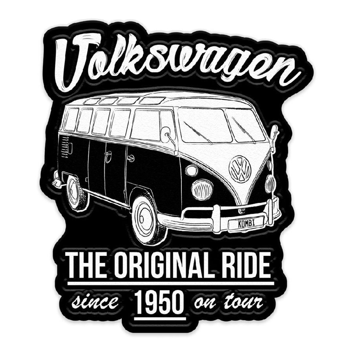Placa de Alumínio Recortada Kombi 1950 29,5x23cm Preto e Branco, marca Urban - Foto Principal
