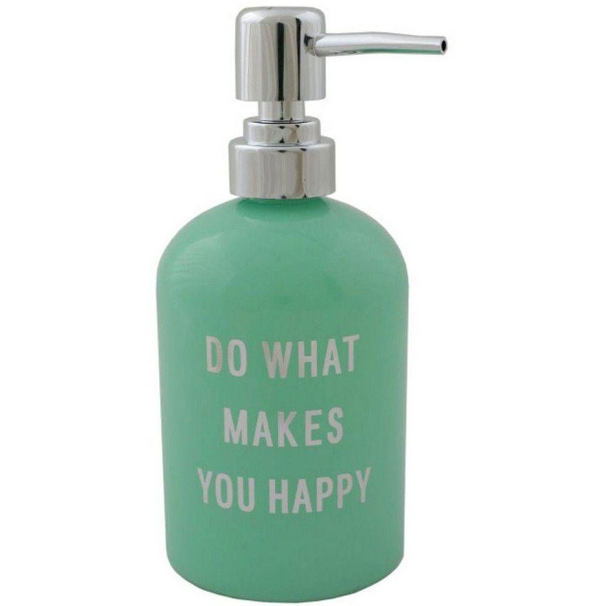 Porta Sabonete Liquido Vidro Makes You Happy 400ml 8x8x18cm, marca Urban - Foto Principal