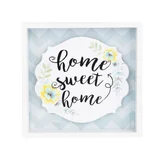 Quadro Madeira Petit Home Swet Home 20x2x20cm Azul