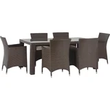 Conjunto de Mesa para Jantar Lisboa 7 Peças Marrom
