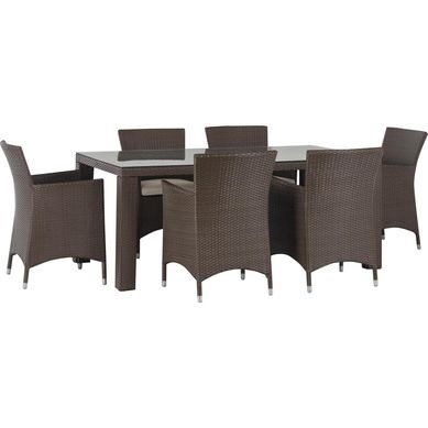 Conjunto de Mesa para Jantar Lisboa 7 Peas Marrom