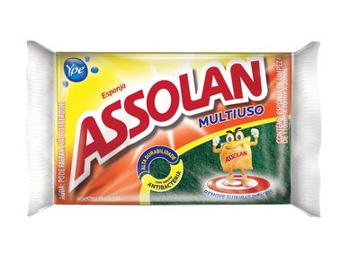 Esponja Dupla Face Multiuso Assolan Verde
