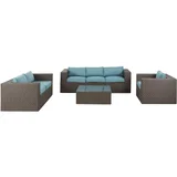 Conjunto San Lucas com 4 Peças Marrom e Azul