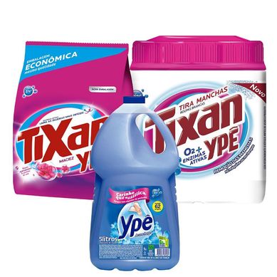 Kit de Sabo em P + Amaciante Aconchego + Tira Manchas em P Tixan Yp