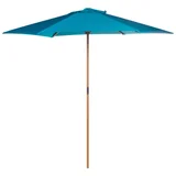 Guarda-sol de Madeira 250cm Azul Petróleo