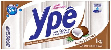 Sabo Glicerinado em Barra Coco e Toque de Aveia 1kg 5 Unidades