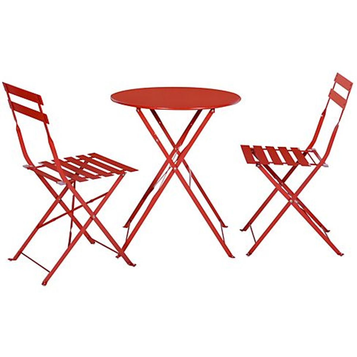 Conjunto de Mesa e Cadeira para Varanda Arezzo 3 Peças Vermelho, marca Just Home Collection - Foto 2