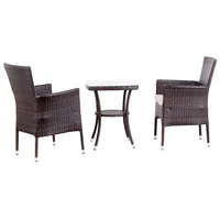 Conjunto para Terraço Sidney 3 Peças Ratan PE Marrom