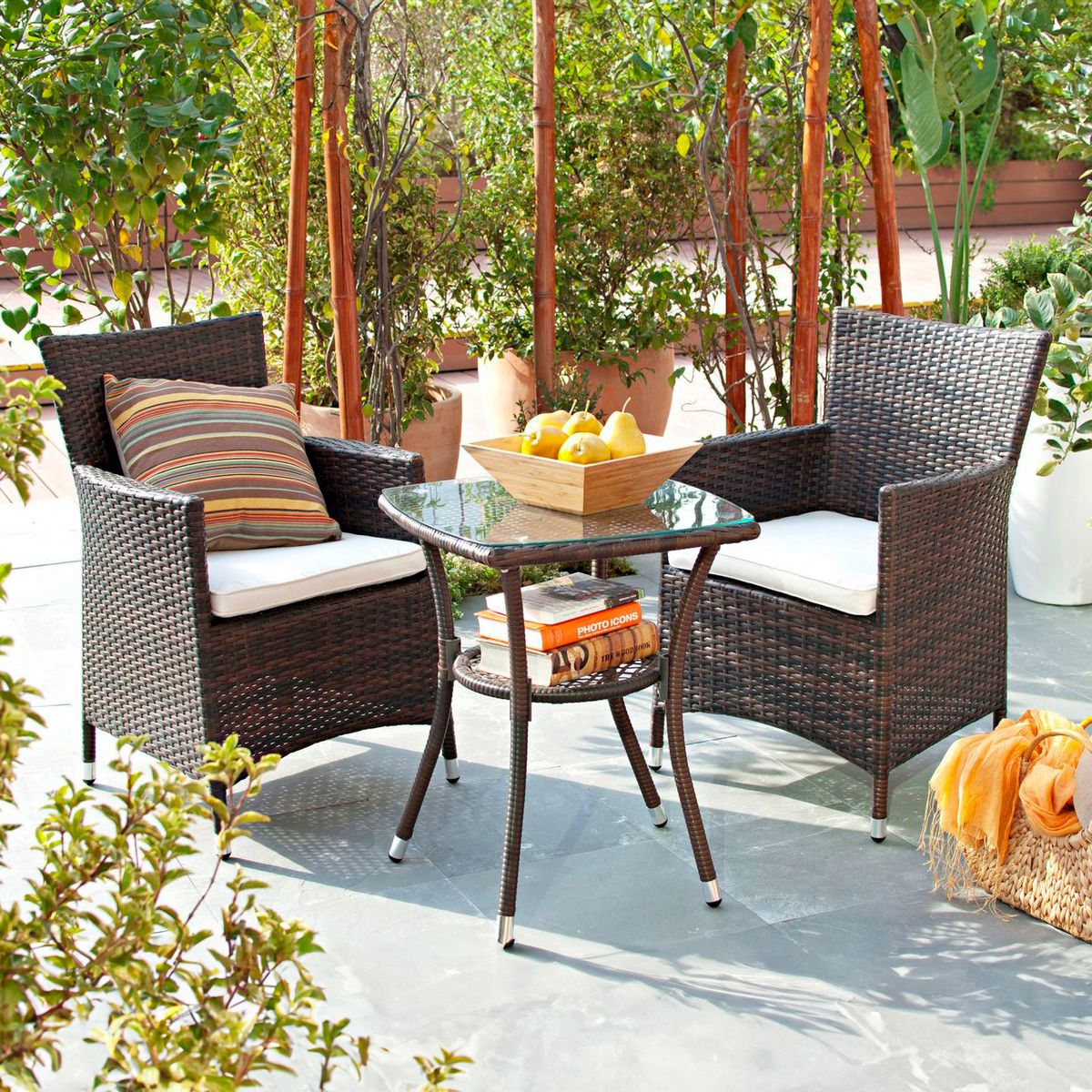 Conjunto de Varanda 3 Peças em Rattan Sintético Sidney Café Just Home Collection, marca Just Home Collection - Foto Principal