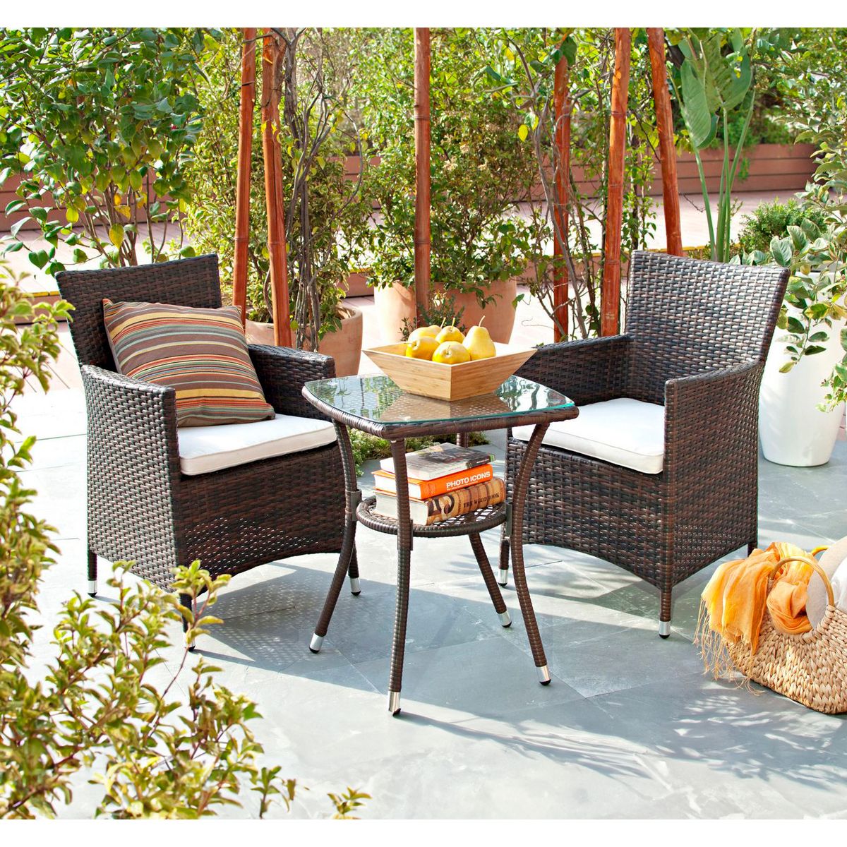 Conjunto de Varanda 3 Peças em Rattan Sintético Sidney Café Just Home Collection, marca Just Home Collection - Foto Principal