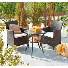 Conjunto de Varanda 3 Peças em Rattan Sintético Sidney Café Just Home Collection