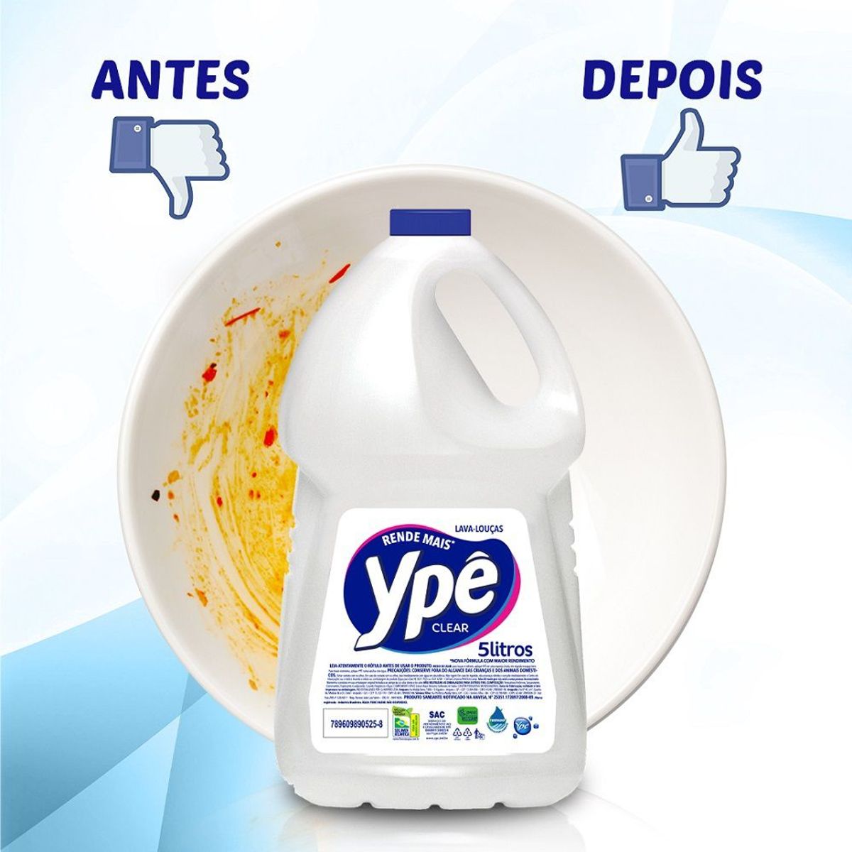 Detergente Liquido 5L Incolor, marca Ypê - Foto 2