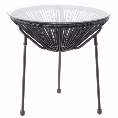 Mesa Cozumel 50cm Ratan PE para rea Externa Preto