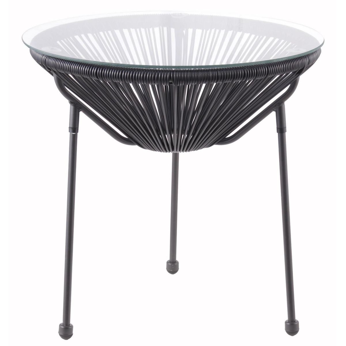 Mesa Cozumel 50cm Ratan PE para Área Externa Preto, marca Just Home Collection - Foto Principal