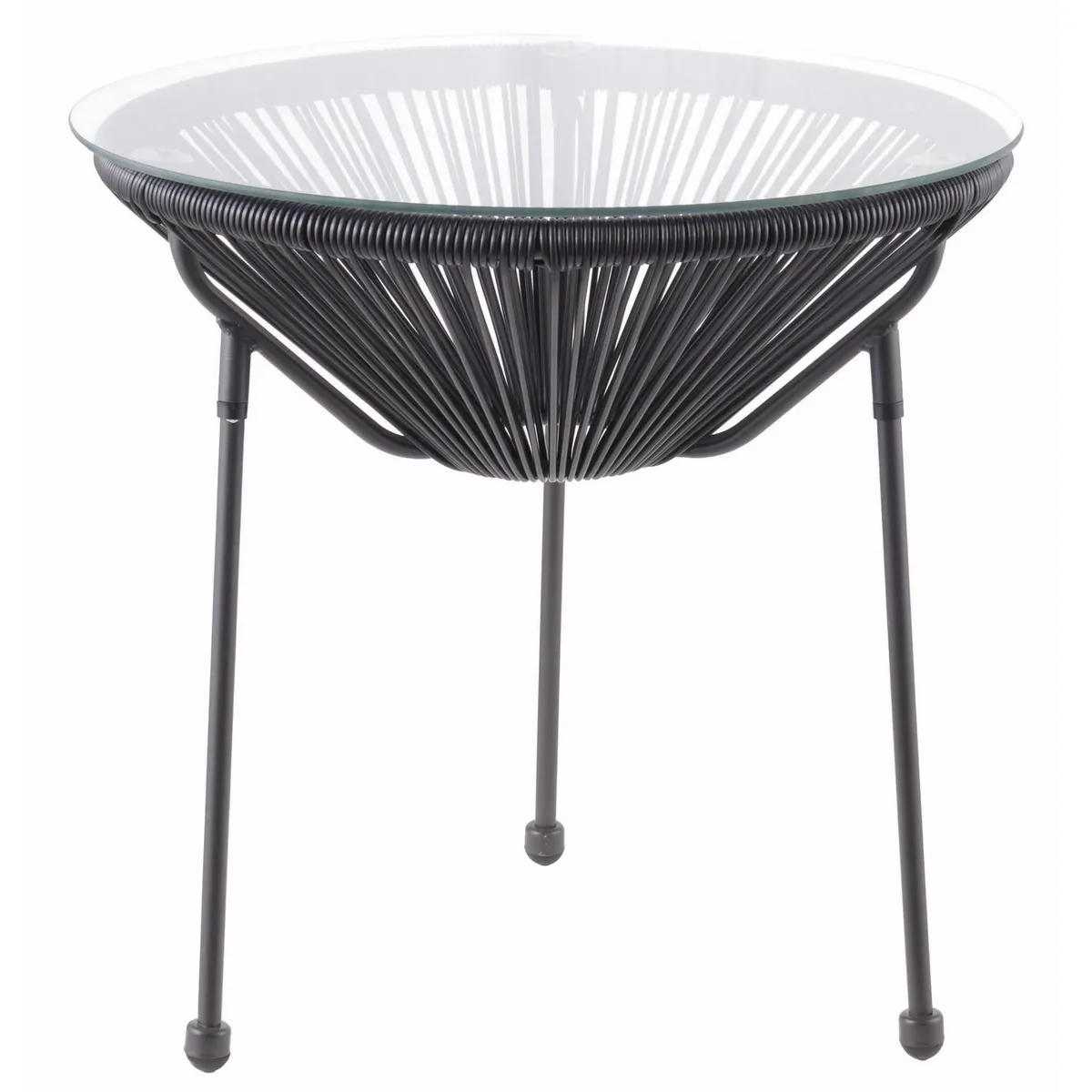 Mesa Cozumel 50cm Ratan PE para Área Externa Preto, marca Just Home Collection - Foto Principal