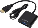 Conversor Hdmi M X Vga F com Audio 20cm Preto