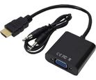 Conversor Hdmi M X Vga F com Audio 20cm Preto