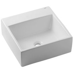 Cuba de Apoio com Mesa Quadrada Branca 35x35cm Basic Q6 Roca