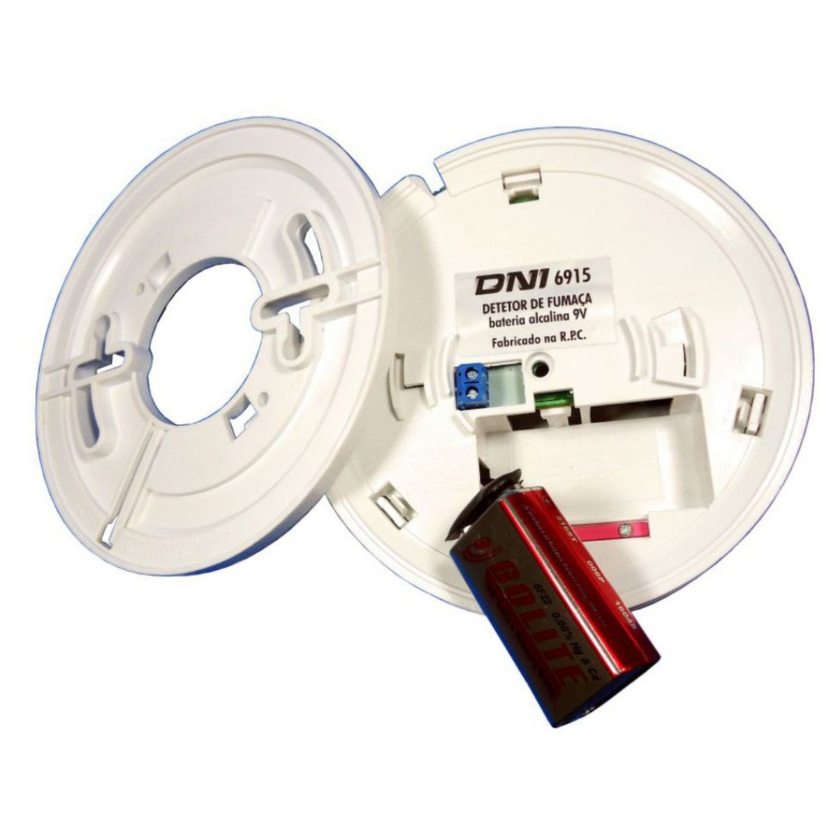 Detector De Fumaça 9V Dni 6915 Branco, marca DNI - Foto 2