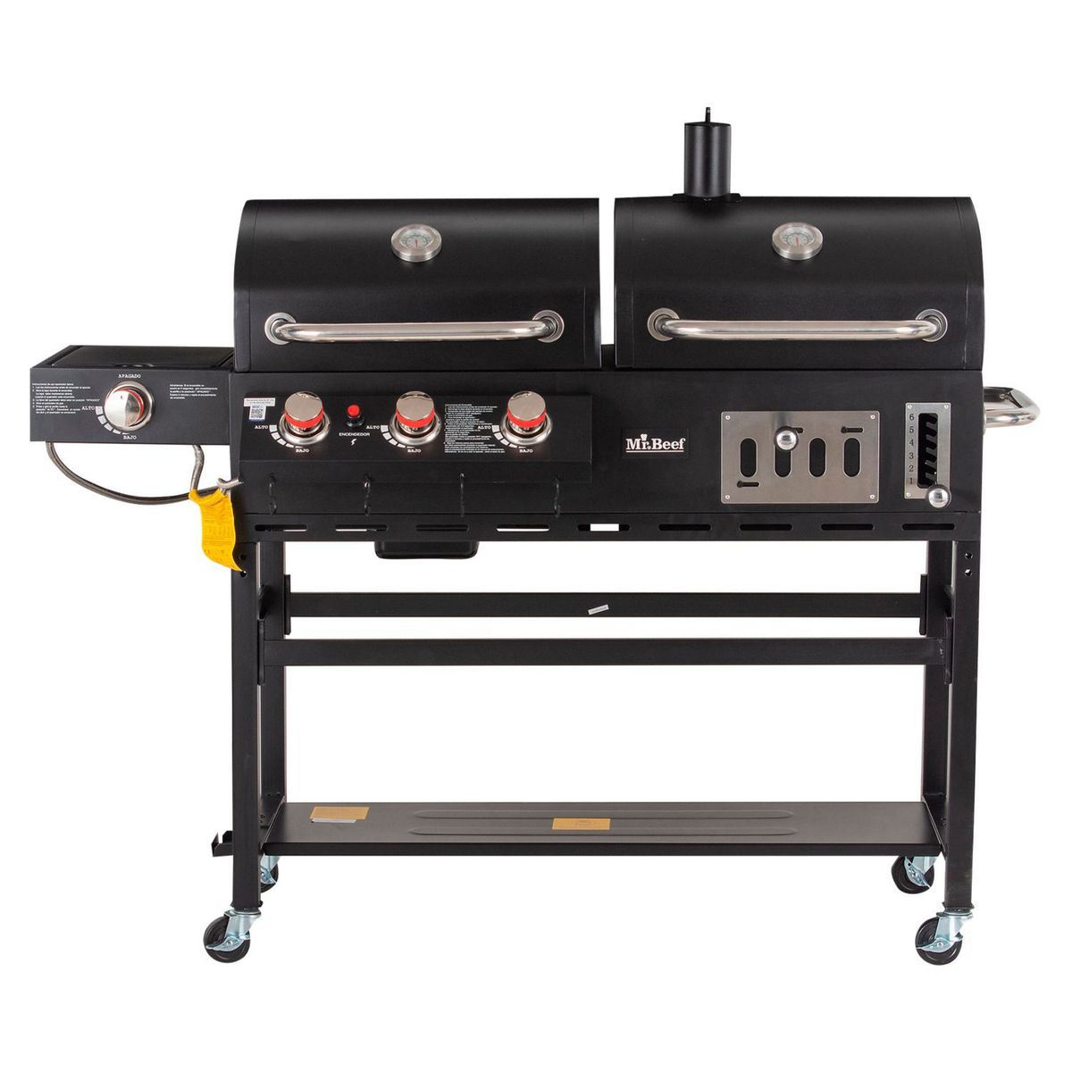 Churrasqueira a Gás com 3 Queimadores Aço 67x128x155cm Preto, marca Mr Beef - Foto 2