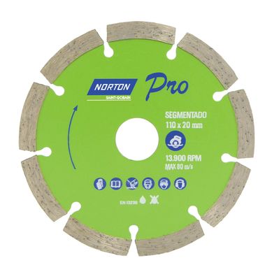 Disco 110X7.5X20 Segmentado 39708, Verde - Norton