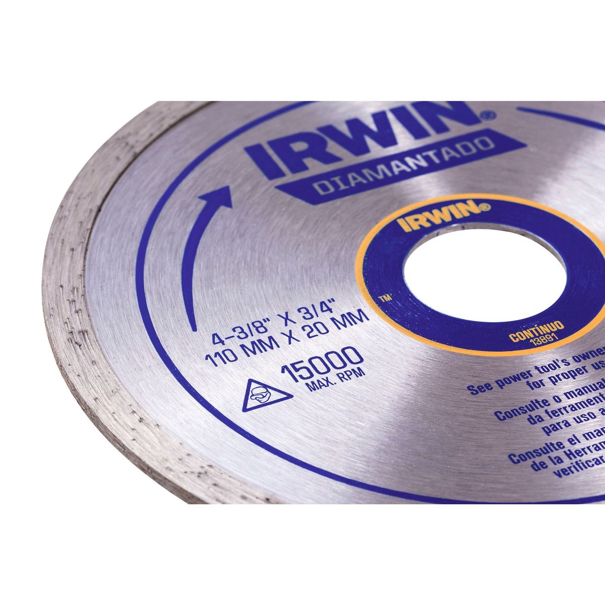 Disco Diamantado Liso Atc, 110mm, marca Irwin - Foto 2