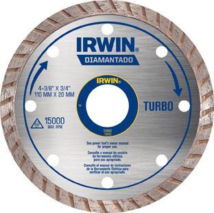 Disco Diamantado Turbo Irwin, 110x20mm