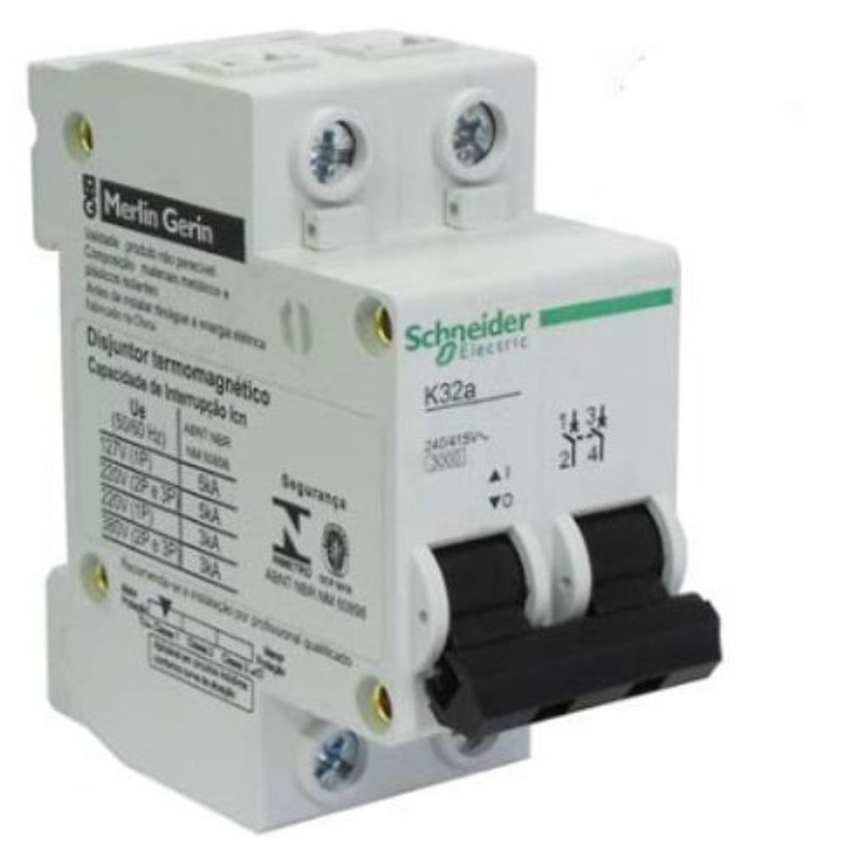 Disjuntor 2P 16A B K32A2B16 Schneider, marca  - Foto Principal