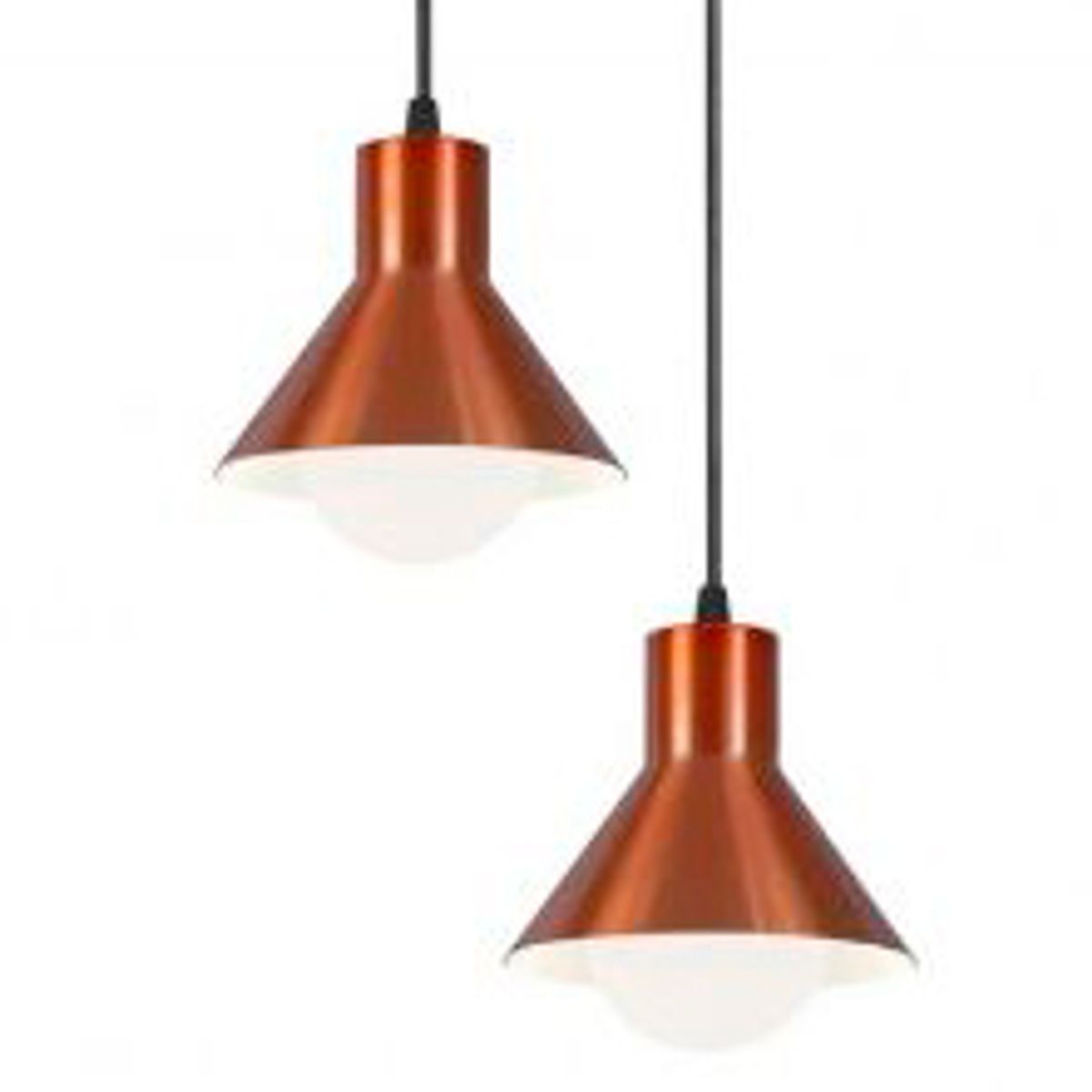 Pendente Pequim 2 Lâmpadas Bivolt Cobre, marca Nacional Iluminação - Foto Principal