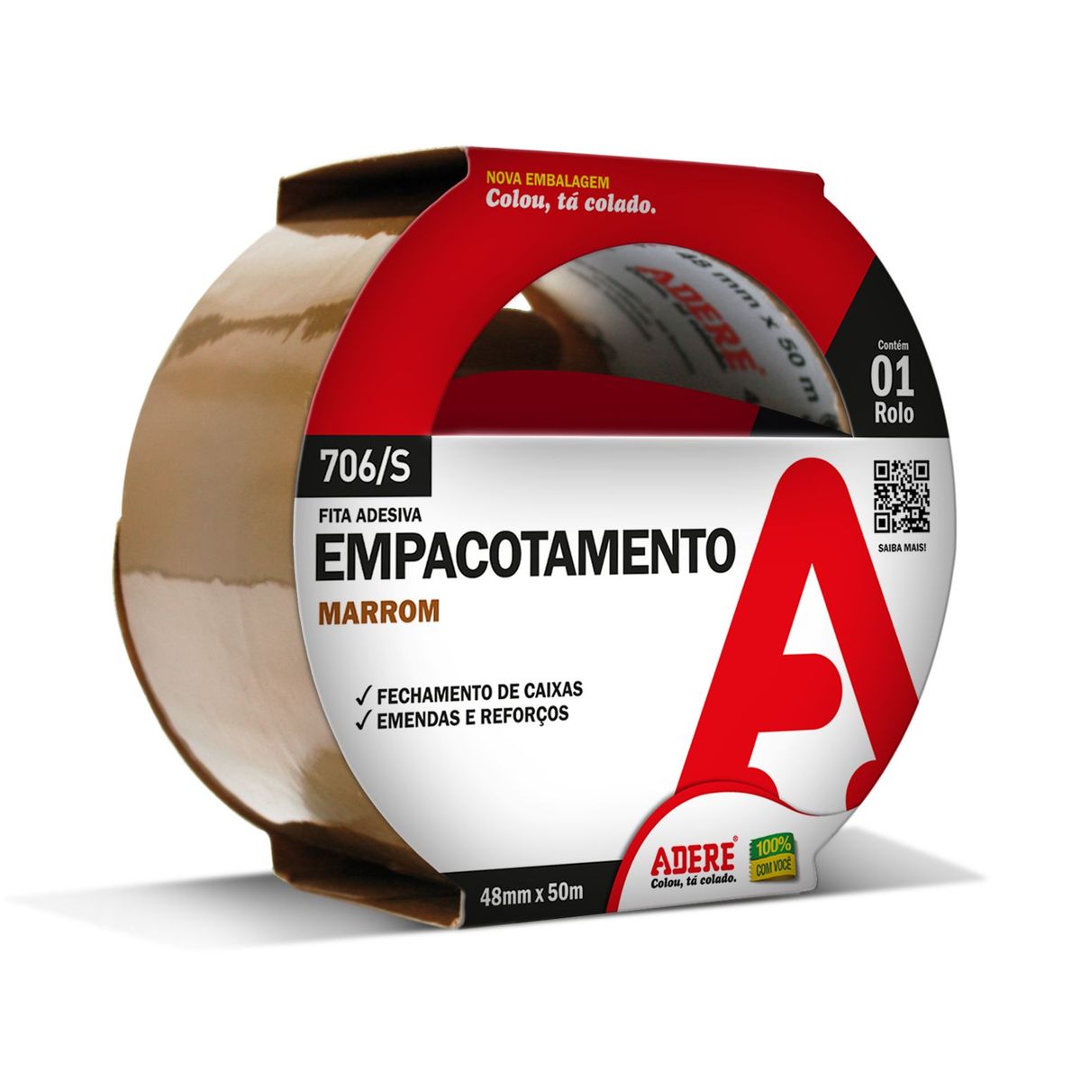 Fita Empacotamento 48mmx50m Marrom, marca Adere - Foto Principal